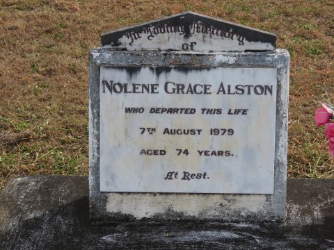 NOLENE GRACE ALSTON WHO DEPARTED THIS LIFE 7TH AUGUST 1979 AGED 74 YEARS. At Rest.